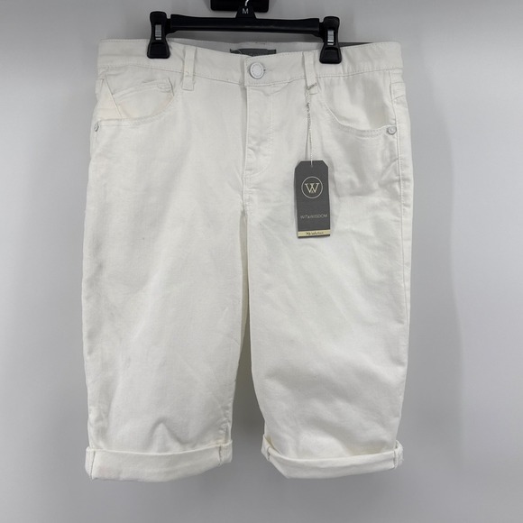 Wit & Wisdom Pants - Wit & Wisdom Ab-solution White Bermuda Shorts Women 8 Cuffed L418ZSOW